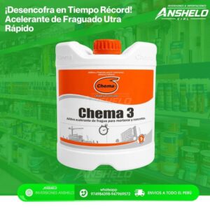 Chema 3 Acelerante de Fragua para Concreto y Mortero 1 Galón