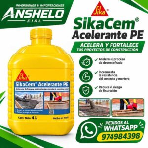 SikaCem® Acelerante PE Aditivo para Concreto y Mortero 4 L